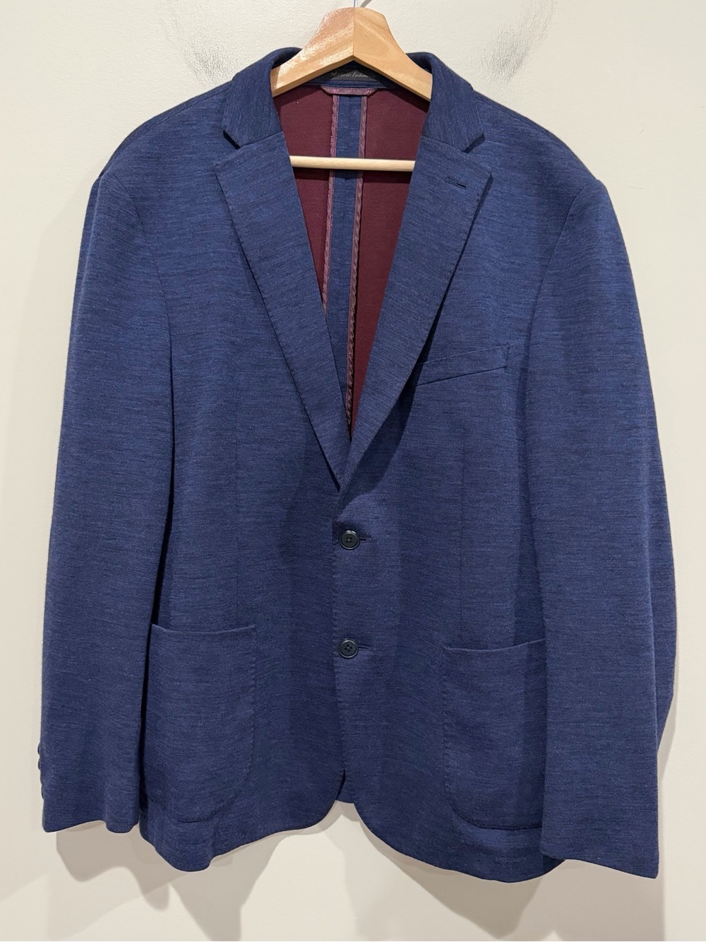 PSYCHO BUNNY Cotton Wool Blend Blazer Blue Size 44R